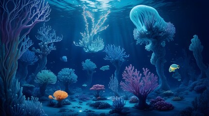 coral reef in aquarium abstract image