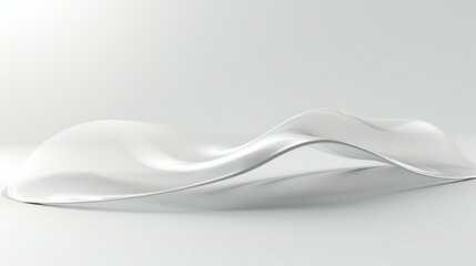 An artistic and flowing abstraction with white, silver, and bright elements. A sense of motion, water, and modern design