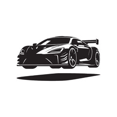 Naklejka premium Car Silhouette: Cityscape Rides - Urban Car Shadows Perfect for Metropolitan Designs - Minimallest black vector vehicle Silhouette 