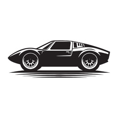 Car Silhouette: Retro Wheels - Nostalgic and Cool Car Outlines Inspired by the Past - Minimallest black vector vehicle Silhouette
