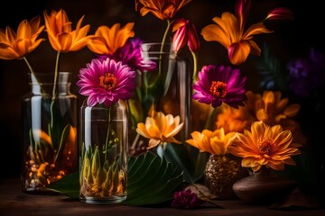 Obraz premium These rare blossoms are like a secret garden captured in a vase, each petal telling a story of nature's creativity