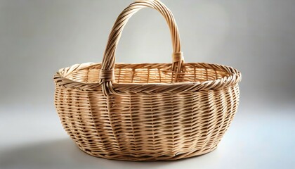 wicker basket on white background