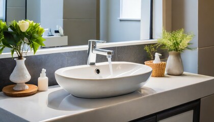 Fototapeta na wymiar clean contemporary bathroom sink