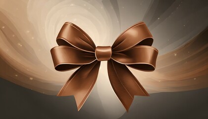 beautiful shiny silk brown bow on background decorative design element clip art festive object
