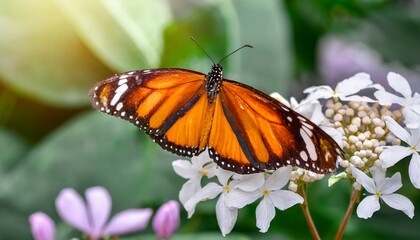closeup beautiful butterfly flower in the garden
