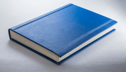 a blue book on white background