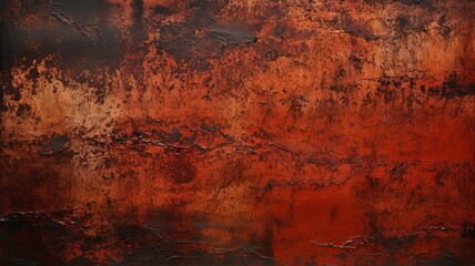 A rusty red and black background with rough texture.