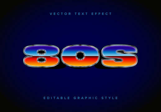 80s Style Text Effect Mockup 