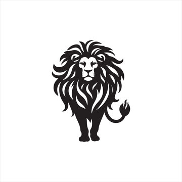 Lion Silhouette: Noble Big Cat Profile in Shadowy Elegance, Perfect for Wildlife-themed Designs - Minimallest lion black vector Silhouette

