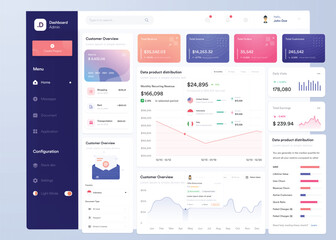 UI UX Infographic dashboard. UI design with graphs, charts and diagrams. Web interface template