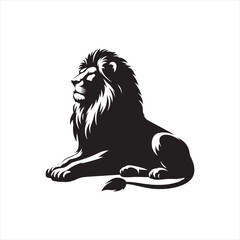 Lion Silhouette: Captivating and Dynamic Vector Art Celebrating the Majesty and Power of the Wild - Minimallest lion black vector Silhouette
