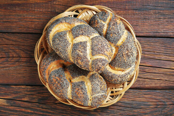 Braided buns with poppy seeds