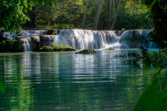 Chet Sao Noi Waterfall, or Seven Little Girls waterfall, a seven tiers of small and beautiful waterfall in Namtok Chet Sao Noi National Park, Saraburi