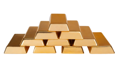  Gold bars stacks - isolated