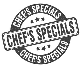 chef's specials stamp. chef's specials label. round grunge sign