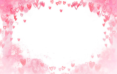 Fototapeta na wymiar Red Valentine's Day abstract painted background. PNG transparent illustration