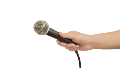 Hand with microphone cut out 