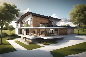 3d rendering of house model