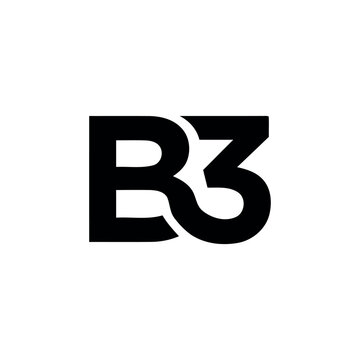 Initial Letter B3 Logo Design Template Design vector
