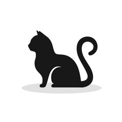 Cat silhouette vector icon Isolated On White Background
