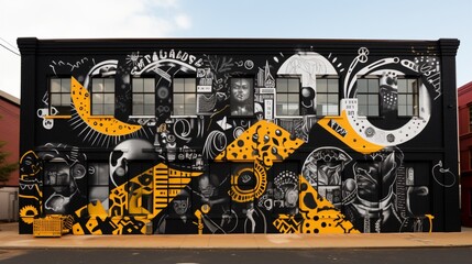 Bold typographic mural paying homage to Black poets and their impactful words