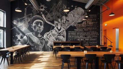 Bold typographic mural paying homage to Black poets and their impactful words