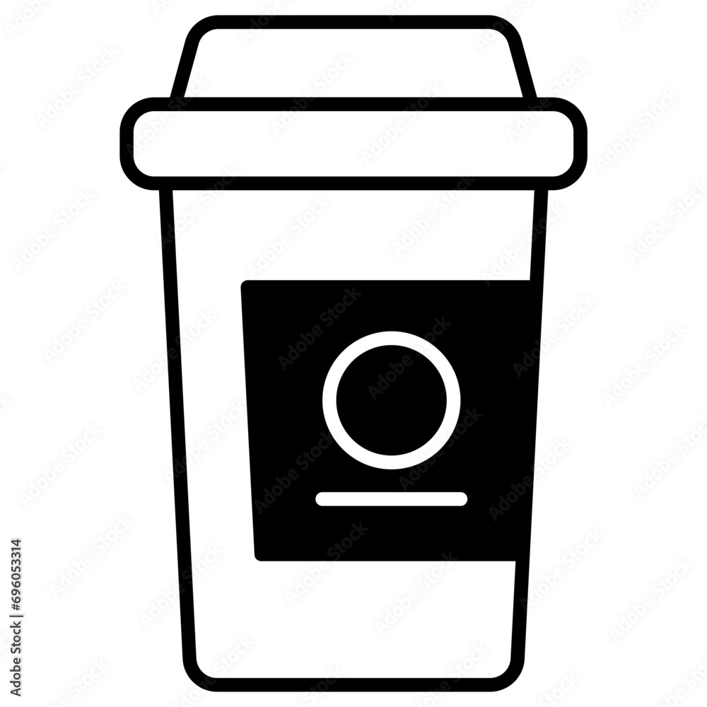 Canvas Prints Coffee cup solid glyph icon illustration