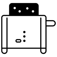 Toaster solid glyph icon illustration