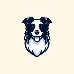 Border Collie Dog Mascot Logo Illustration