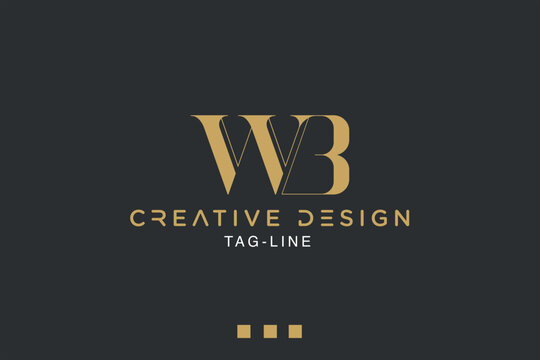 WB or BW Alphabet letters logo monogram
