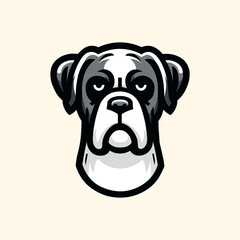 Boxer Dog Mascot Logo Illustration