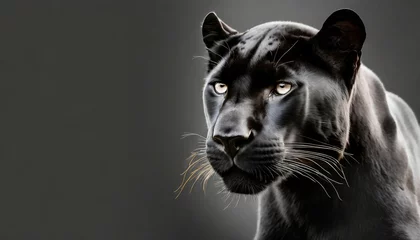 Foto op Plexiglas template of a black panther with a black background © Nathaniel