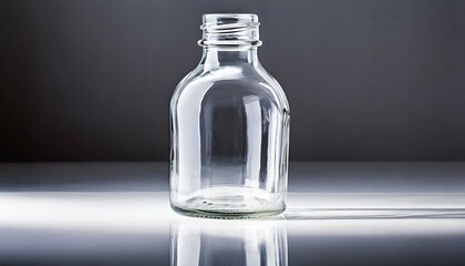 empty glass bottle on white