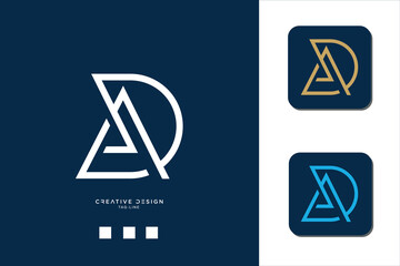 DA or AD Alphabet Letters Logo Monogram
