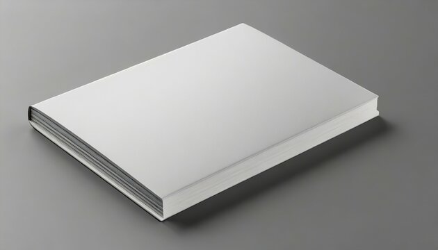 front magazine book template perspective view on grey background with soft shadows 3d render