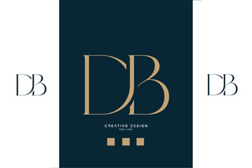 Alphabet Letters DB or BD Logo Monogram