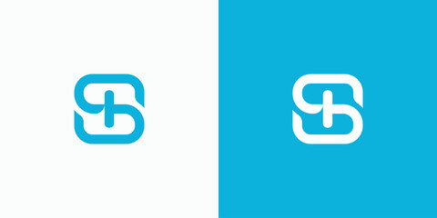 Plus sign S letter logo design - obrazy, fototapety, plakaty