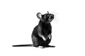 Rat silhouette isolated on white background.