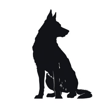 recommend clip art: German shepherd silhouette isolated on white background.