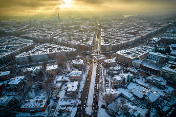 zimowy krajobraz w mieście