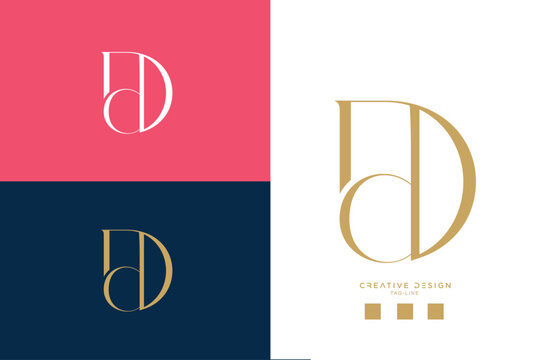 DD or D Alphabet Letters Logo Monogram
