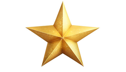 Obraz premium Metallic golden star isolated on transparent background