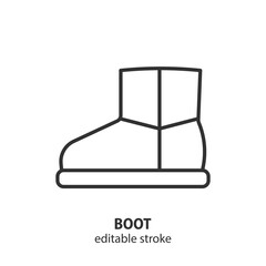 Woman boot line icon.  Vector illustration. Editable stroke.