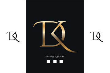 Alphabet Letters DK or KD Logo Monogram
