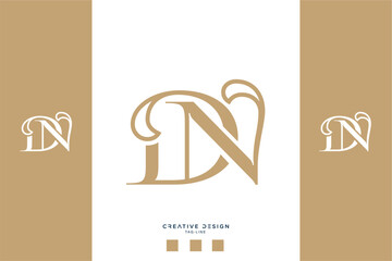 DN or ND Alphabet Letters Logo Monogram