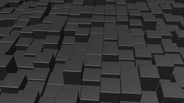 Background of Animated Cubes. Abstract motion, loop, two color, 3d rendering, 4k resolution