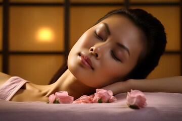 Obraz na płótnie Canvas Asian woman in massage parlor 