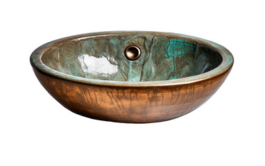 Artisan Crafted Ceramic Basin isolated on transparent background.