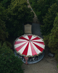 Top view of a merry go round carousel © Jonar Kristensen