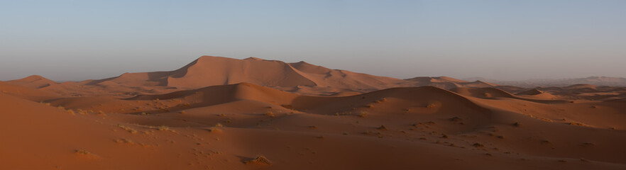 Fototapeta na wymiar Morocco desert panorama at sunrise